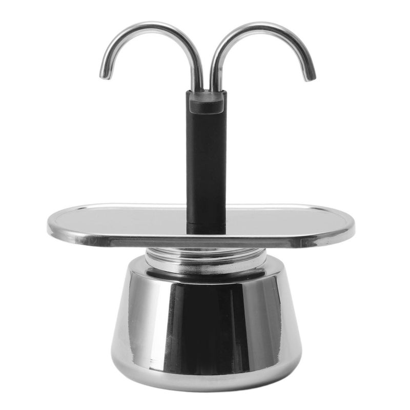 2 Cup 100ML Moka Pot Double Head Stainless Steel Mocha Coffee Pot Italian DIY Conduit Coffee Maker - Image 4