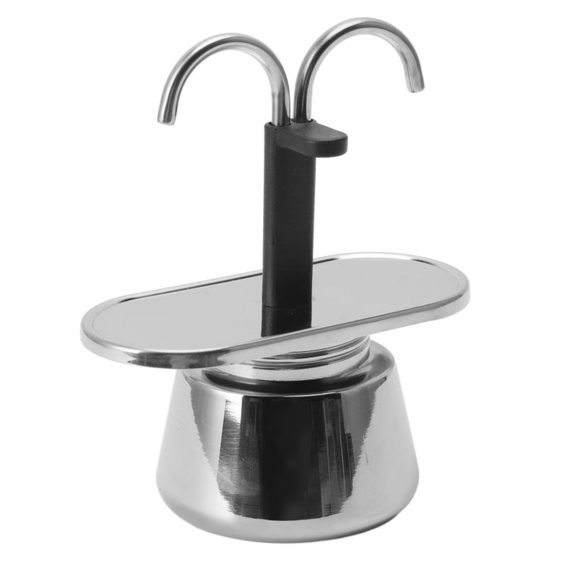 2 Cup 100ML Moka Pot Double Head Stainless Steel Mocha Coffee Pot Italian DIY Conduit Coffee Maker - Image 3