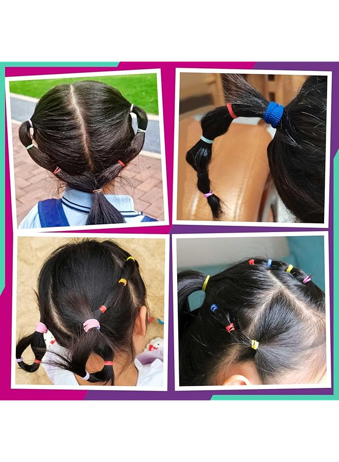 أكس سبرينج مجموعة أربطة شعر مطاطية مكونة من 1300 قطعة من ربطات الشعر القطنية الناعمة بدون درزات مع صندوق تخزين وأربطة شعر مطاطية ملونة مع أداتين لتصفيف الشعر ومجموعة ملحقات كاملة للفتيات الصغيرات للاستخدام اليومي - Image 4