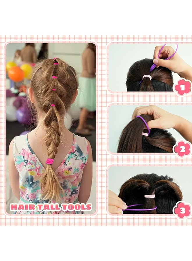 أكس سبرينج مجموعة أربطة شعر مطاطية مكونة من 1300 قطعة من ربطات الشعر القطنية الناعمة بدون درزات مع صندوق تخزين وأربطة شعر مطاطية ملونة مع أداتين لتصفيف الشعر ومجموعة ملحقات كاملة للفتيات الصغيرات للاستخدام اليومي - Image 5