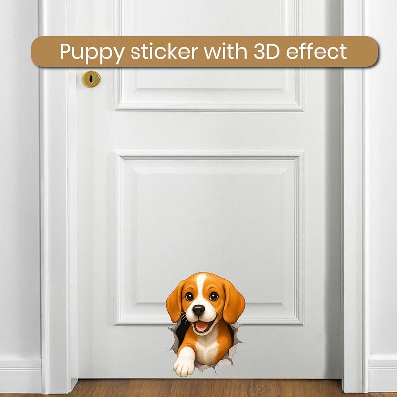 woopme 3D Effect Dog Stickers for Bedroom Kidsroom Bathroom | Cute Dog Door Stickers for Home Decoration | Dog Faces for Kids & Guest Room Décor | Self-Adhesive Door Decoration Stickers - Image 5