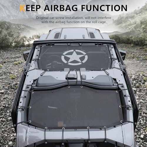 RERPRO غطاء شمس RERPRO متوافق مع جيب رانجلر JL 2024 2025 4 أبواب 4XE ملحقات السقف الصلب غطاء شمس أمامي وخلفي قماش شبكي ناعم - Image 2