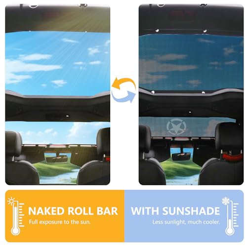 RERPRO غطاء شمس RERPRO متوافق مع جيب رانجلر JL 2024 2025 4 أبواب 4XE ملحقات السقف الصلب غطاء شمس أمامي وخلفي قماش شبكي ناعم - Image 3