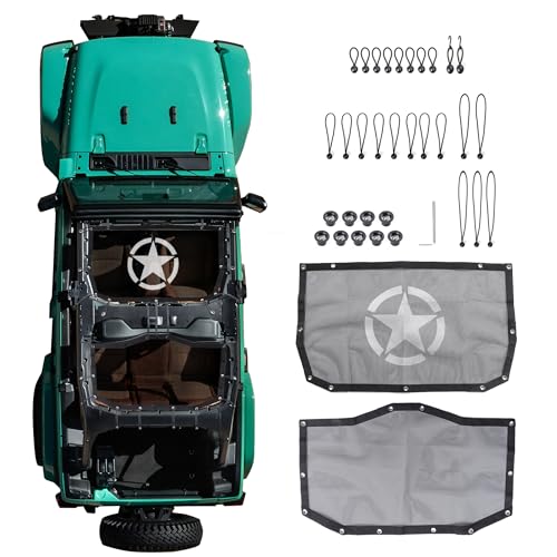 RERPRO غطاء شمس RERPRO متوافق مع جيب رانجلر JL 2024 2025 4 أبواب 4XE ملحقات السقف الصلب غطاء شمس أمامي وخلفي قماش شبكي ناعم - Image 1