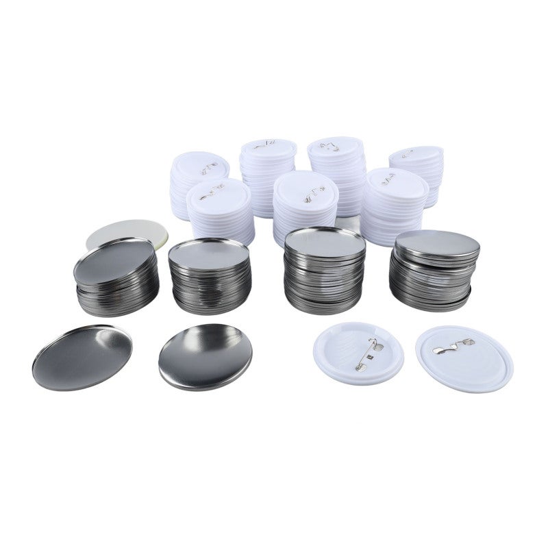 Pin Back Button Parts 100 Set Durable Tinplate Plastic Material - Sturdy Back Pin Custom Button Parts for Diy Crafts School Projects Event Promotions Gift Making - Image 2