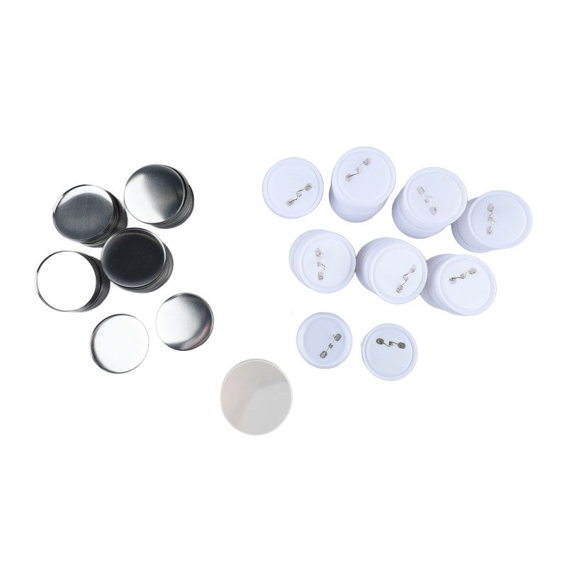 Pin Back Button Parts 100 Set Durable Tinplate Plastic Material - Sturdy Back Pin Custom Button Parts for Diy Crafts School Projects Event Promotions Gift Making - Image 4