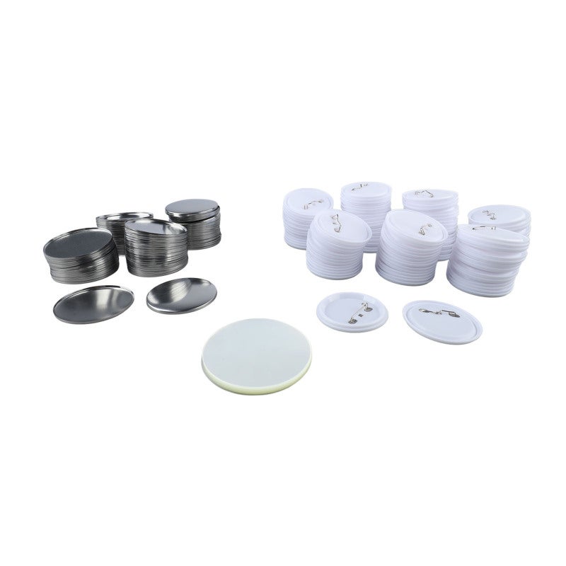 Pin Back Button Parts 100 Set Durable Tinplate Plastic Material - Sturdy Back Pin Custom Button Parts for Diy Crafts School Projects Event Promotions Gift Making - Image 3