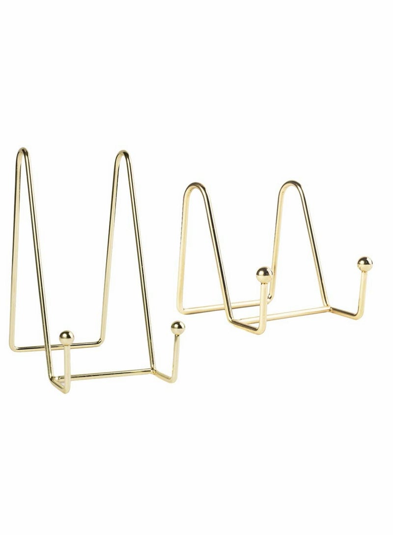 SOLARAE حامل عرض الكتب من الحديد 2 قطعة، حامل عرض فني، حامل أطباق، حامل صور، إطارات صور لحفلات الزفاف، المنزل، المتجر - Image 1