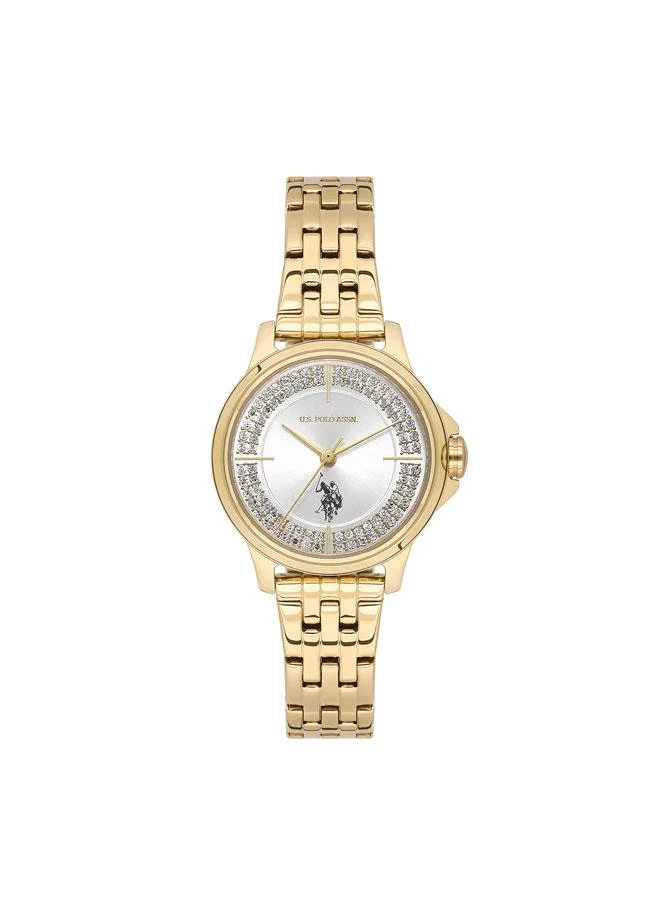 يو اس بولو اسن Stile 30mm Women's Watch with Silver Dial & Stainless Steel Bracelet
