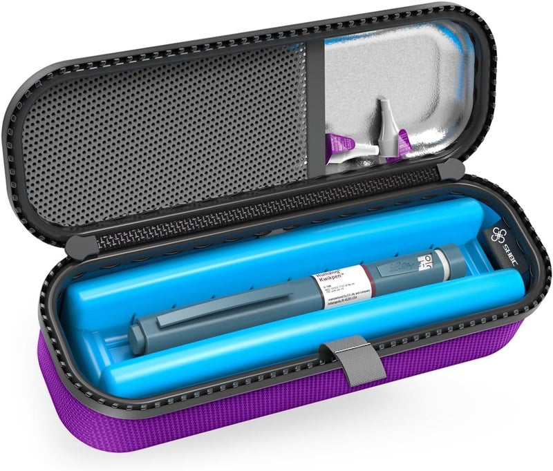 SHBC Upgraded Cold Effect PCM Insulin Pen Carrying Case Portable Medical Cooler Bag for Diabetes Convenient to Changing Needles with Each Injection Pueple