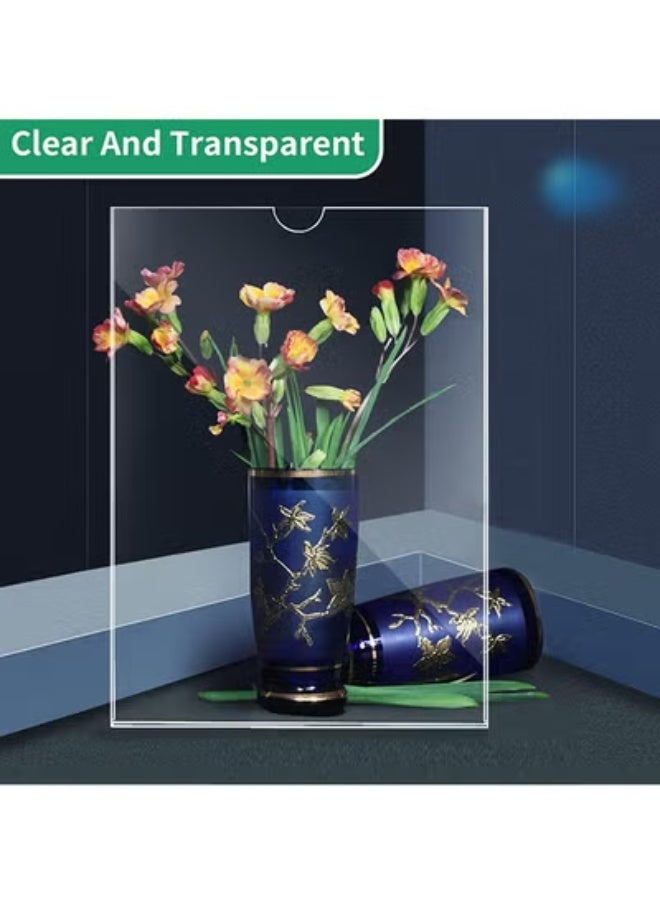 fantasize Acrylic A4 Sign Holder, 210 x 297mm, 3 Pack Wall Mount Display Holder with Adhesive Tape for Home, Office, Store, Restaurant - Image 3