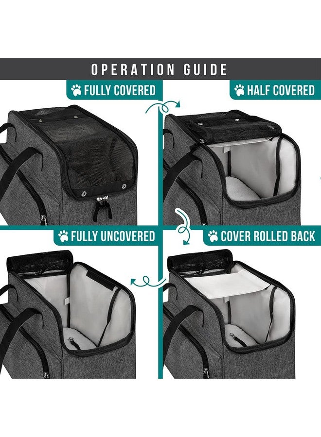PetAmi Small Dog Purse Carrier, Soft-Sided Pet Carrier Bag with Pockets, Portable Puppy Cat Travel Handbag Tote, Airline Approved Breathable Mesh, Poop Bag Dispenser, Sherpa Bed, Max 18 lbs, Dark Gray - Image 5