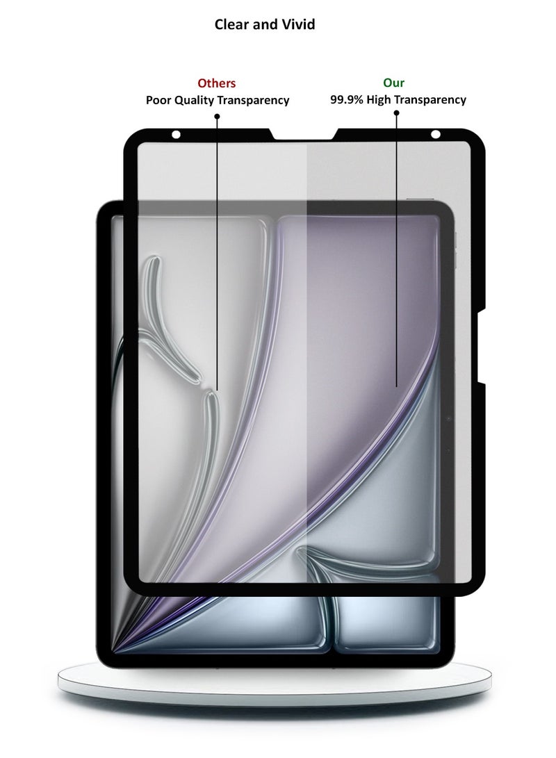 دبليو تيك Apple iPad Air 11 5G 2024 (iPad Air الجيل السادس M2) 11 بوصة نانو سيراميك غراء كامل غطاء كامل واقي شاشة مرن غير لامع شفاف/أسود - Image 5
