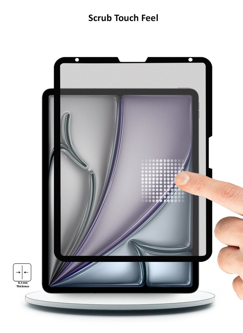 Wtech - Apple iPad Air 11 5G 2024 (iPad Air 6th Generation M2) 11 Inch Nano Ceramic Full Glue Full Cover Matte Flexible Screen Protector (TSCNMN) - Clear/Black - Image 1