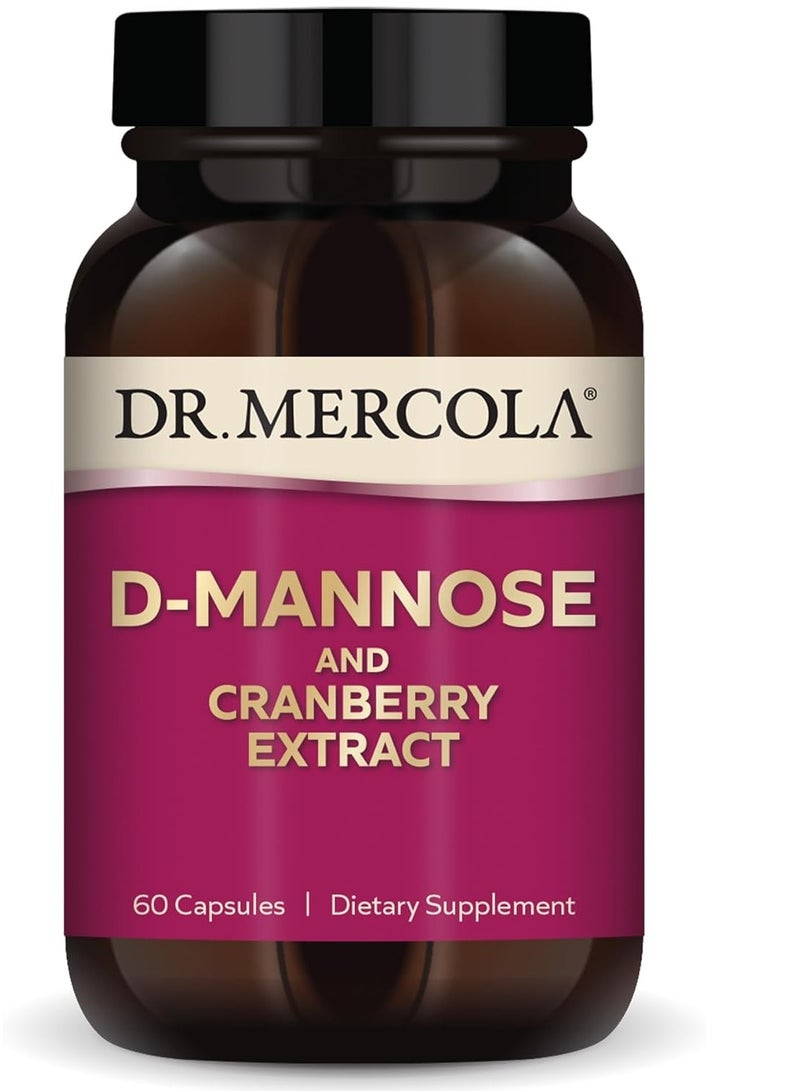 Dr. Mercola D-Mannose and Cranberry Extract Supports Urinary Tract Health 60 Capsules 30 Servings  - Image 1
