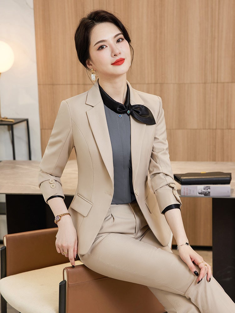High-Grade Gray Suit Suit Plus Size Women'S Sales Department Business Wear Interview Work Clothes Formal Wear Small Suit - Image 5