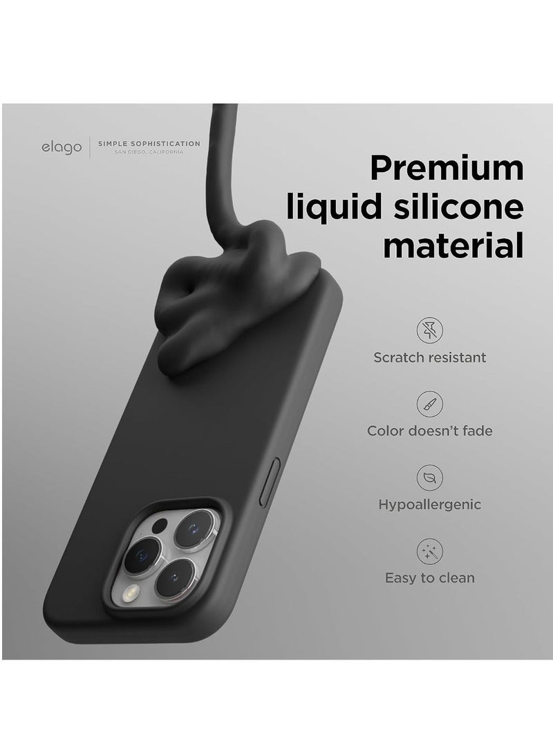 إيف iPhone 15 Pro Max Case ، علبة السيليكون السائل ، غطاء واقي كامل للجسم ، مقاوم للصدمات ، علبة هاتف رفيعة ، بطانة الألياف الدقيقة الناعمة المضادة للخلع ، 6.7 بوصة (أسود) - Image 2