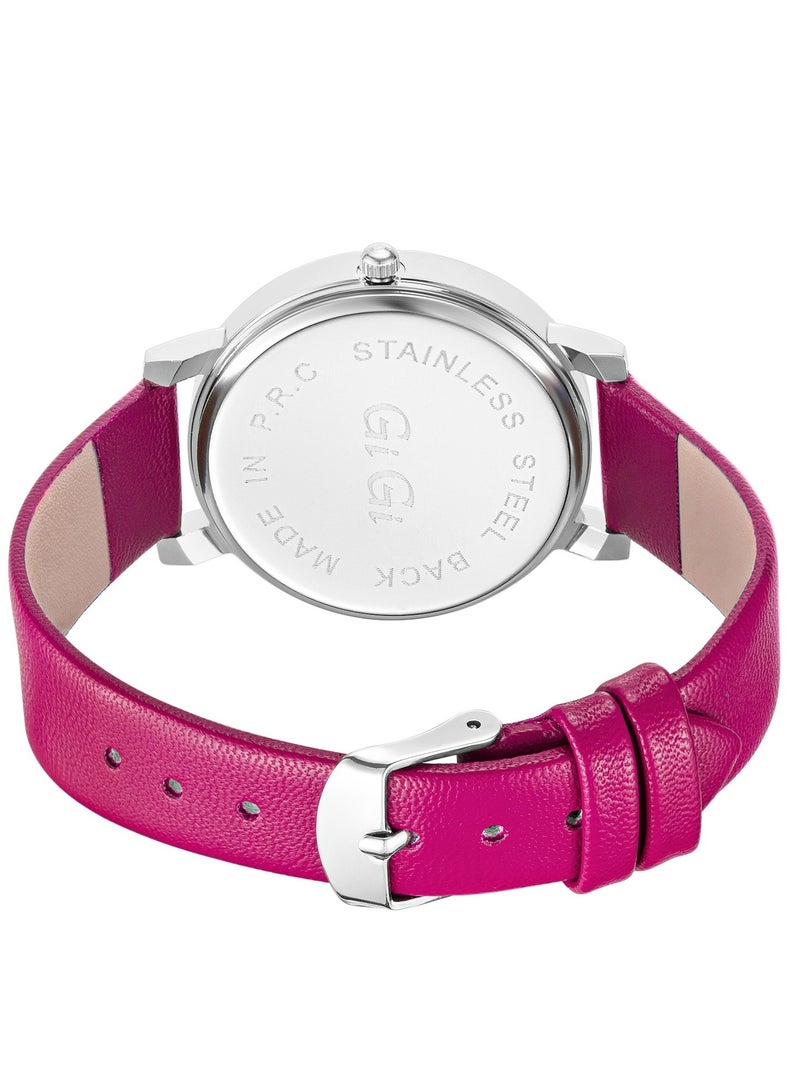 جيجي ساعة يد نسائية من جيجي انالوج بسوار جلدي وكريستال - Image 3