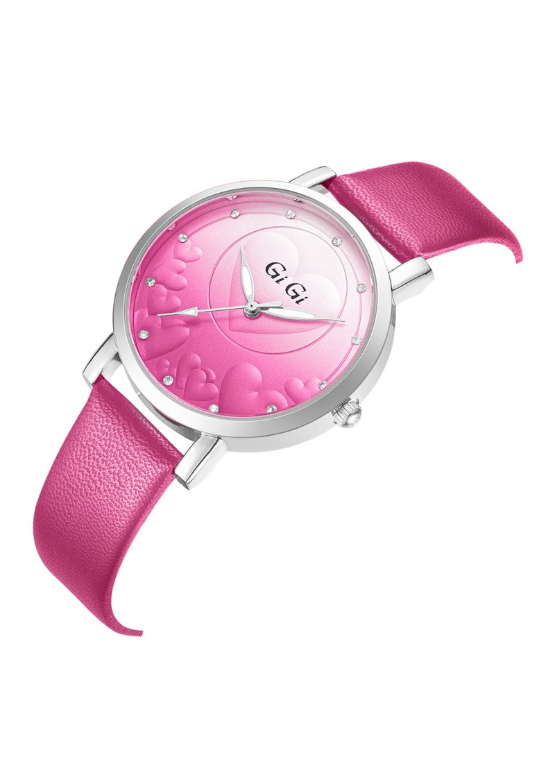 جيجي ساعة يد نسائية من جيجي انالوج بسوار جلدي وكريستال - Image 2