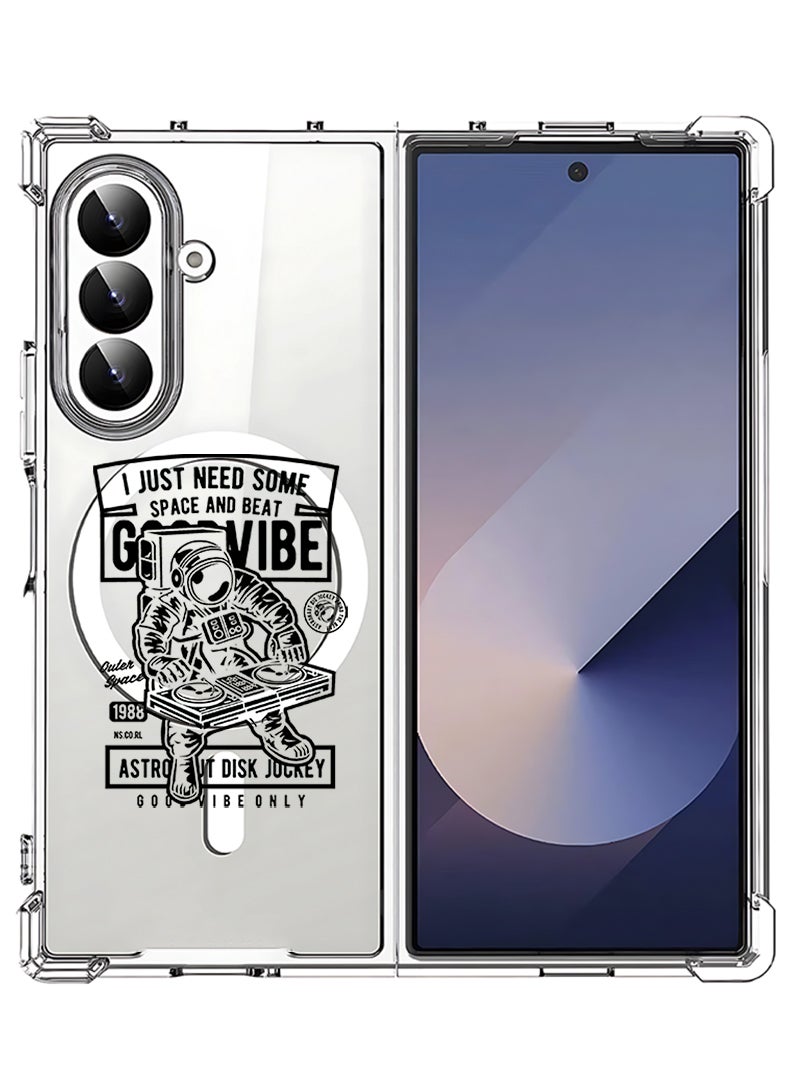 Theodor Magnetic Case for Samsung Galaxy Z Fold 7 Compatible with MagSafe Wireless Charging, Shockproof Phone Bumper Cover Good vibe - Image 1