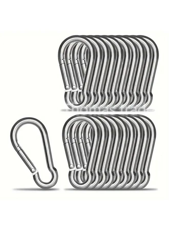 20pcs Heavy Duty Steel Karabina Clips Multi Purpose Spring Hooks for Outdoor Gear - Image 1