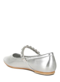 London Rag Metallic Mary Jane Ballerinas in Silver  - Image 3