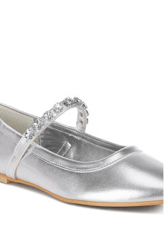London Rag Metallic Mary Jane Ballerinas in Silver  - Image 5