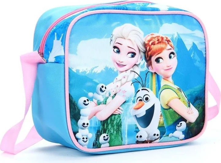 Masho Trend Blue Love Elsa Anna School Bag + Lunch Box + Pencil Case + Frozen Backpack Sling Bag