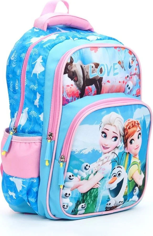 Masho Trend Blue Love Elsa Anna School Bag + Lunch Box + Pencil Case + Frozen Backpack Sling Bag