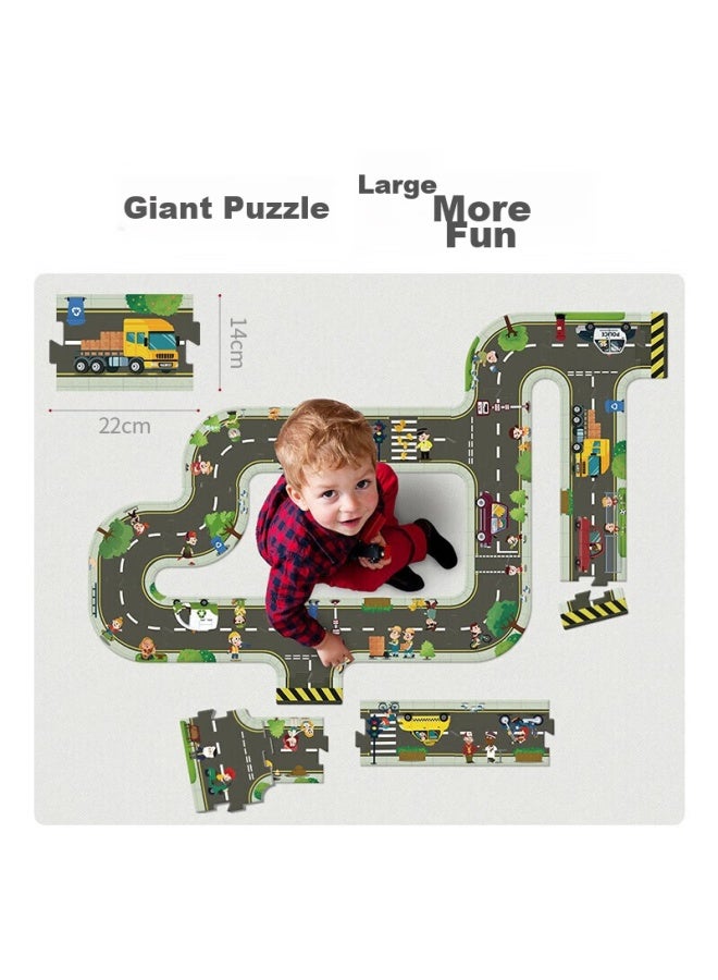 Toi City Traffic Track Large Base Plate Puzzle, Boys' Toy, Girls' New Year Gift, Children's Pretend Play, Railway - Image 2