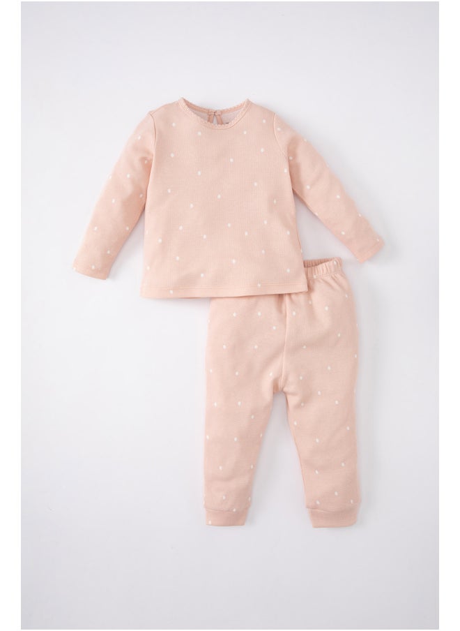 DeFacto Babygirl Regular Fit Bike Neck Long Sleeve New Born Knitted Set -2 Pieces  - Image 1