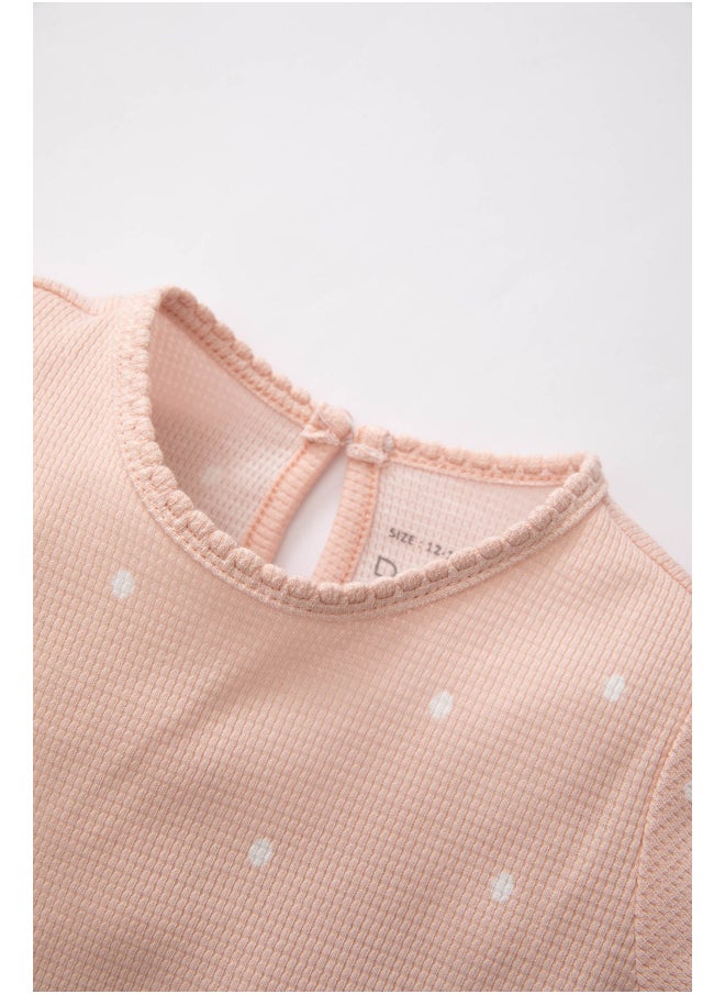 DeFacto Babygirl Regular Fit Bike Neck Long Sleeve New Born Knitted Set -2 Pieces  - Image 5