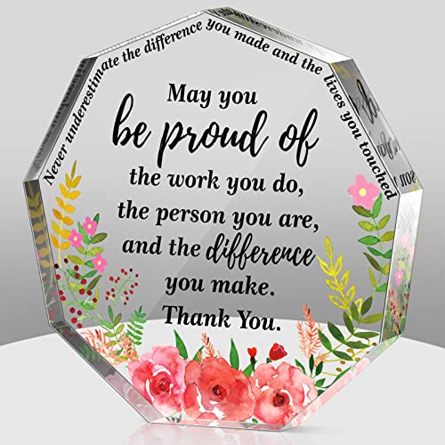 Yinder Thank You Gifts for Women Graduation Desk Decor Gifts for Teacher Coworker Doctor Nurse Leaving Job Inspirational Quotes Farewell Gift for Boss Staff Home Office Desk DecorNonagon