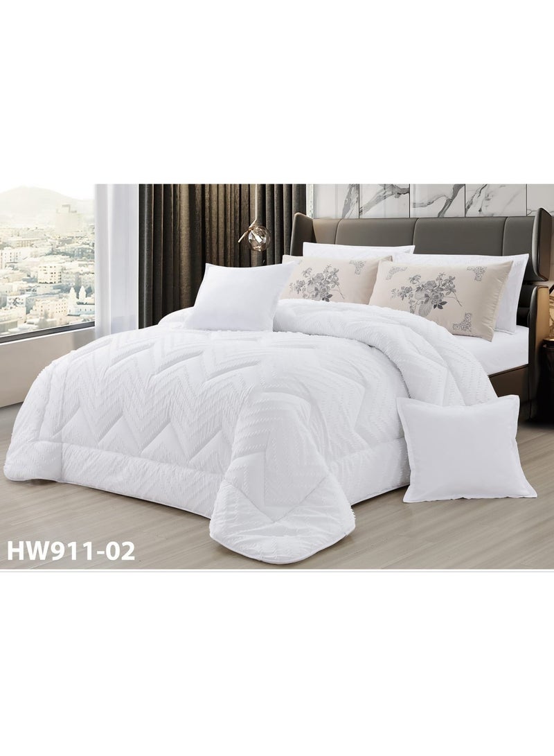 Moon Double-sided jacquard quilt set, summer mattress, 6 pieces, fixed medium filling, size 230 x 250 