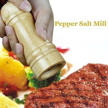 HMV MALL Wooden Salt and Pepper Crusher Adjustable Ceramic Salt Crusher Pepper Crusher Salt and Pepper Shakers Pepper Mill Salt Small 6 Inch - Image 5