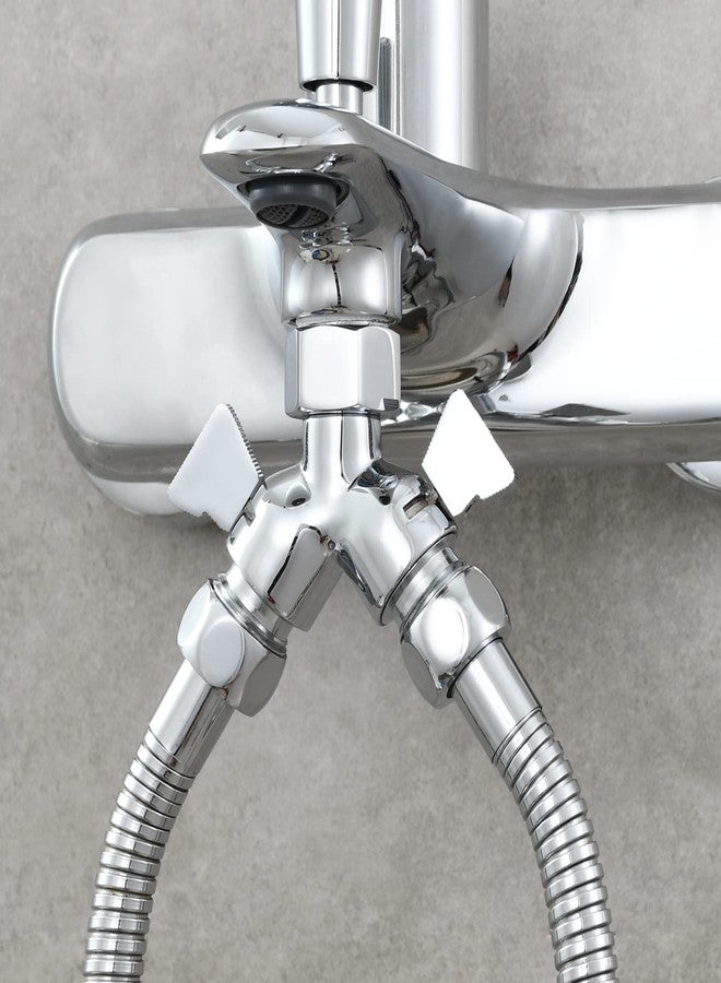 Tecmolog Brass Shower Splitter 2 Way Shower Arm Diverter with Shut Off Valve G 1/2 for Shower Head Chrome, DSF017 - Image 4