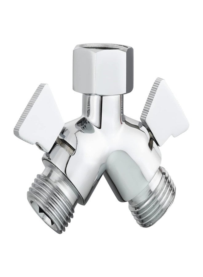 Tecmolog Brass Shower Splitter 2 Way Shower Arm Diverter with Shut Off Valve G 1/2 for Shower Head Chrome, DSF017 - Image 1
