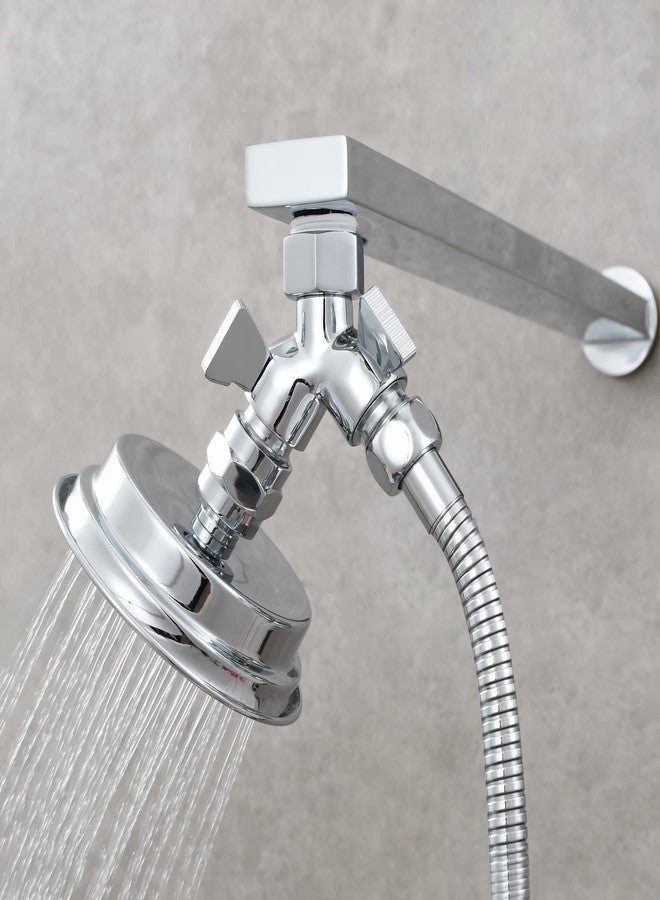 Tecmolog Brass Shower Splitter 2 Way Shower Arm Diverter with Shut Off Valve G 1/2 for Shower Head Chrome, DSF017 - Image 3