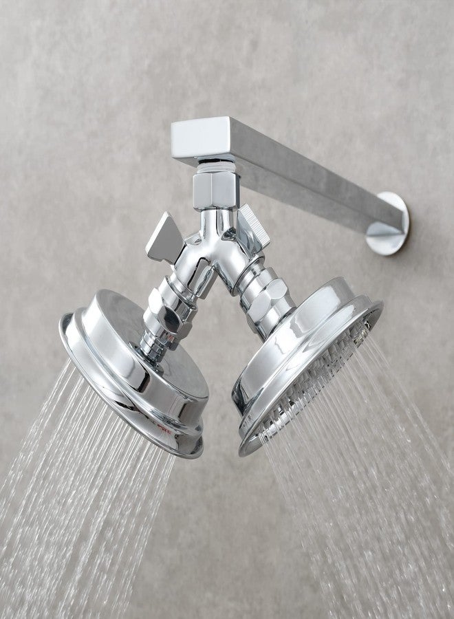 Tecmolog Brass Shower Splitter 2 Way Shower Arm Diverter with Shut Off Valve G 1/2 for Shower Head Chrome, DSF017 - Image 2