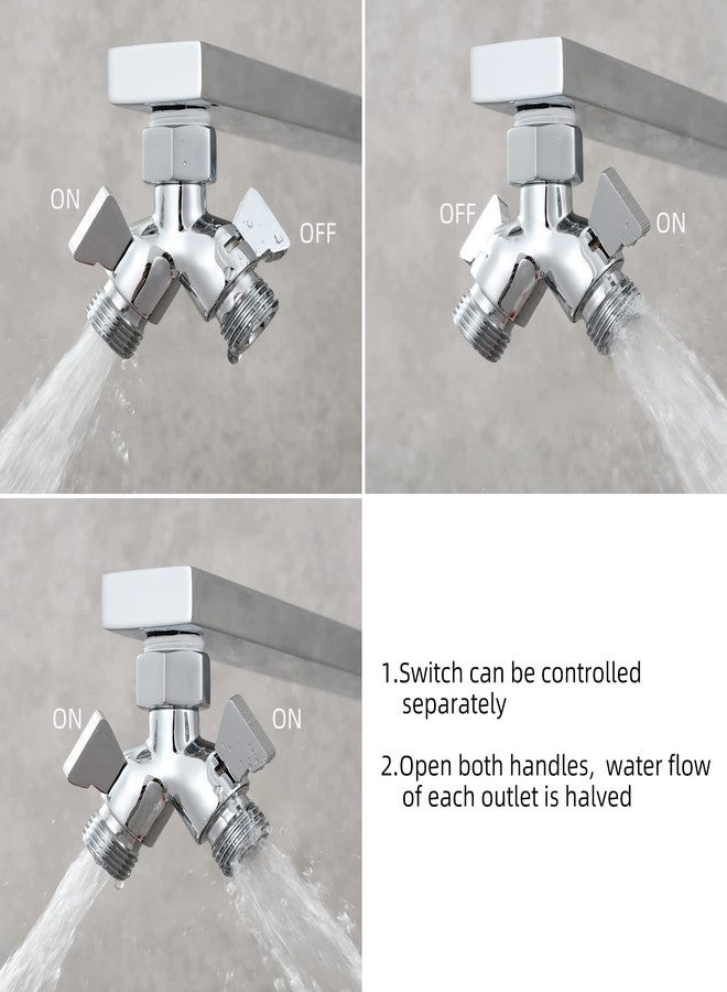 Tecmolog Brass Shower Splitter 2 Way Shower Arm Diverter with Shut Off Valve G 1/2 for Shower Head Chrome, DSF017 - Image 5