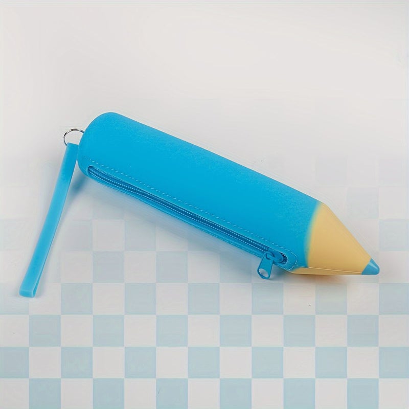 Orange Pencil Shaped Pencil Case Large Capacity Student Stationery Storage Box Study Supplies - Image 4
