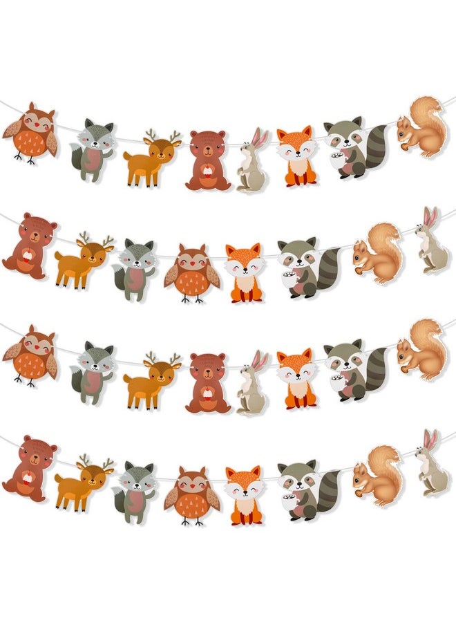 4 Pcs Woodland Animals Banner Assembled Forest Animal Bunting Banner Wild Creature Kids Birthday Party Supplies For Baby Shower Decoration - pzsku/ZA0F400E6C2E86CE81112Z/45/_/1692166336/83a7f082-b617-487a-9993-e0f3a9ec8a9c