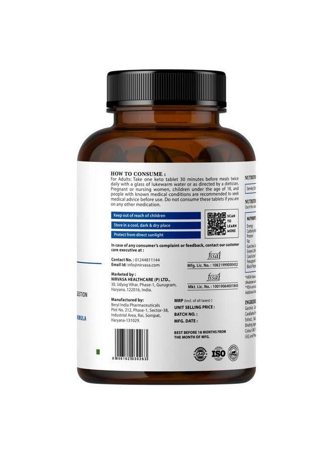 Nirvasa KETO Advanced Tablets for Men & Women with Garcinia Cambogia & Green Coffee Extract | Gluten-Free KETO Tablets for Weight Management, Elevating Energy | 60 Tablets x 1 - Image 2