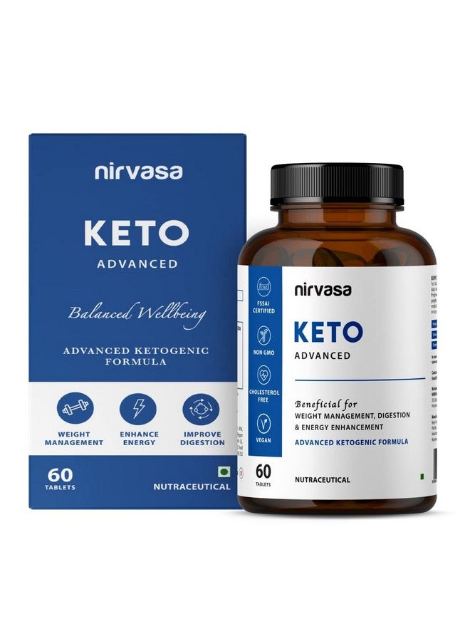Nirvasa KETO Advanced Tablets for Men & Women with Garcinia Cambogia & Green Coffee Extract | Gluten-Free KETO Tablets for Weight Management, Elevating Energy | 60 Tablets x 1 - Image 1