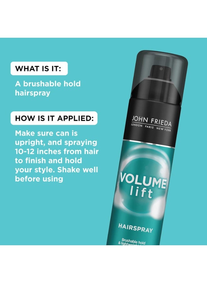 John Frieda John Frieda Volume Lift Hairspray, Volumizing Hairspray with Air-Silk Technology for Fine or Flat Hair, Adds Body, Long-Lasting Hold, and Fullness for Fine, Thin Hair, 10 Oz, Pack of 2  - Image 2