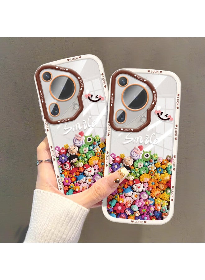 Inkaida Yingkaida Huawei P70 Ultra Phone Case P70 Ultra Protective Cover Full Coverage Anti-drop Anti-fingerprint Men And Women Creative Protective Shell Puff Shell Colorful Cartoon Characters + Hand Strap - Image 5