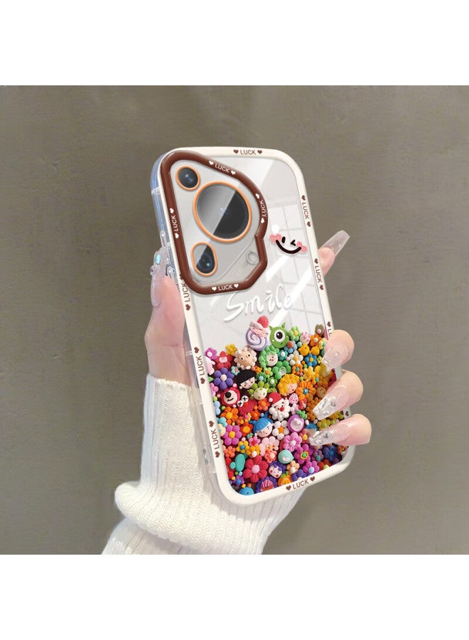 Inkaida Yingkaida Huawei P70 Ultra Phone Case P70 Ultra Protective Cover Full Coverage Anti-drop Anti-fingerprint Men And Women Creative Protective Shell Puff Shell Colorful Cartoon Characters + Hand Strap - Image 3