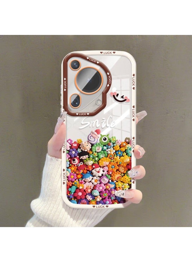 Inkaida Yingkaida Huawei P70 Ultra Phone Case P70 Ultra Protective Cover Full Coverage Anti-drop Anti-fingerprint Men And Women Creative Protective Shell Puff Shell Colorful Cartoon Characters + Hand Strap - Image 2