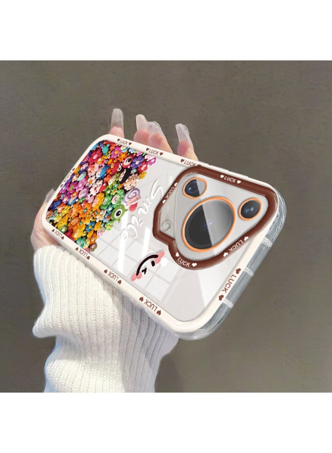 Inkaida Yingkaida Huawei P70 Ultra Phone Case P70 Ultra Protective Cover Full Coverage Anti-drop Anti-fingerprint Men And Women Creative Protective Shell Puff Shell Colorful Cartoon Characters + Hand Strap - Image 4