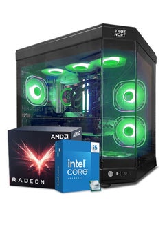تروينورت جهاز الكمبيوتر للألعاب إكسونوفا، معالج Intel Core i5-11400F / لوحة أم H510 / بطاقة رسومات RX580S / 8GB ذاكرة وصول عشوائي / 512GB SSD + 1TB HDD / صندوق TrueNort RGB أسود / نظام Windows 11 Pro  - Image 1
